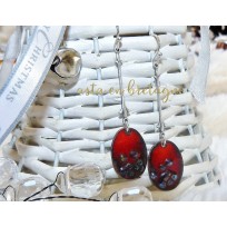 Boucles D'oreilles Vintage Clips à Lys Avec émaux Et Strass - Style Rétro, Occasion Porté