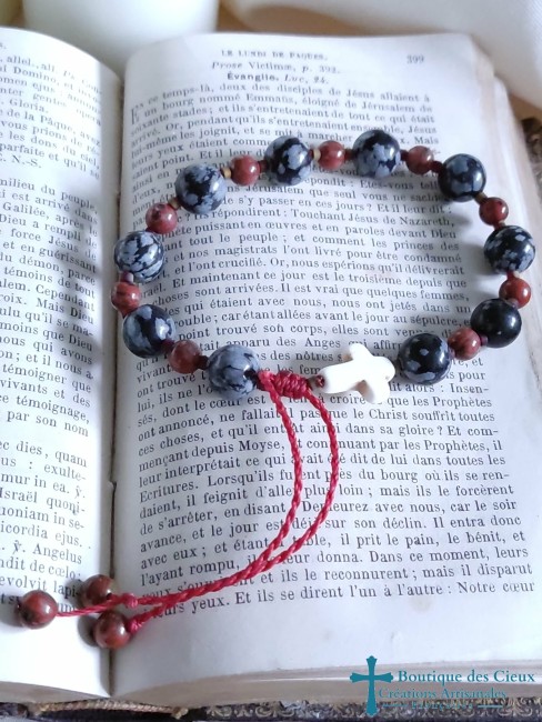 Obsidienne et jaspe rouge