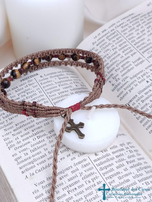 tissage Tissage micro macramé avec inclusion de perles