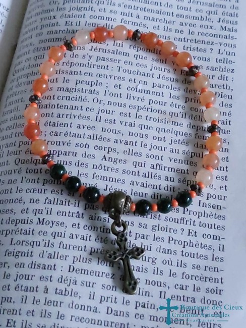 bracelet en jade orange 