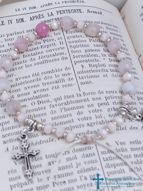 dizainier en quartz rose dizainier pour femme en quartz rose