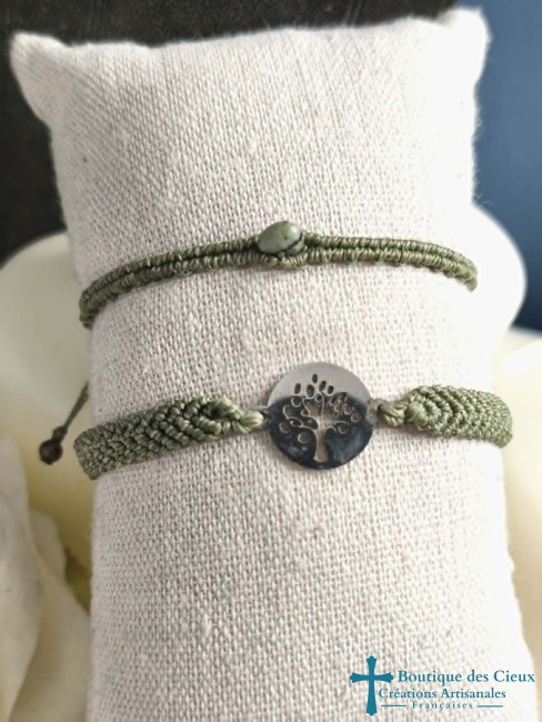 duo de bracelets macramé vert