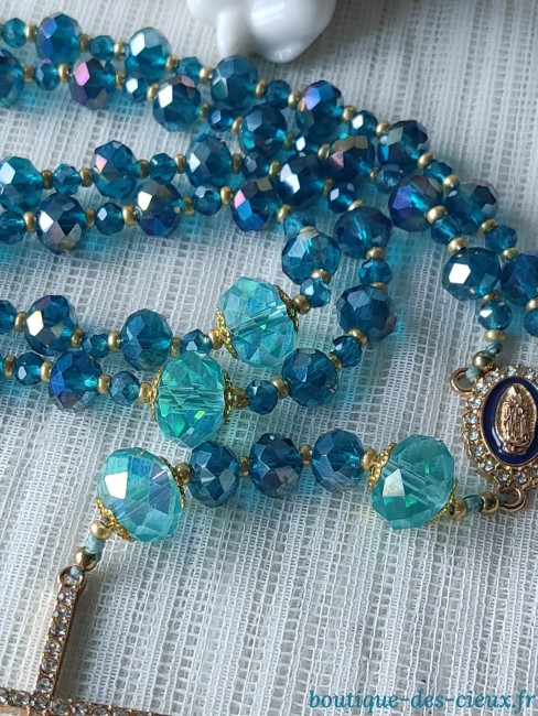 perles en verre bleu_GF perles en verre facetté