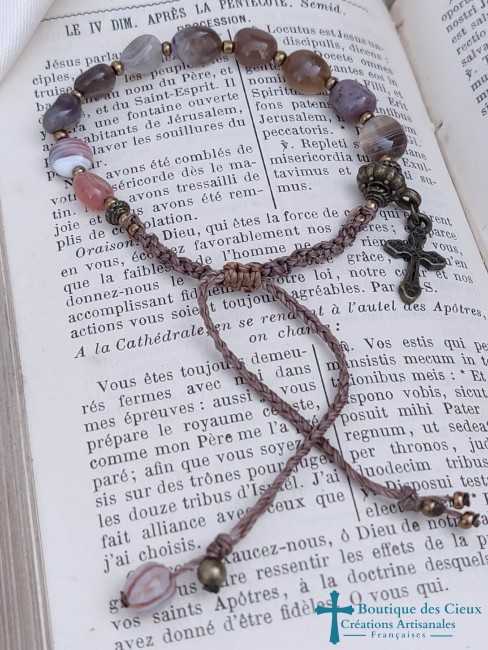 croix bronze agate du botswana naturelle