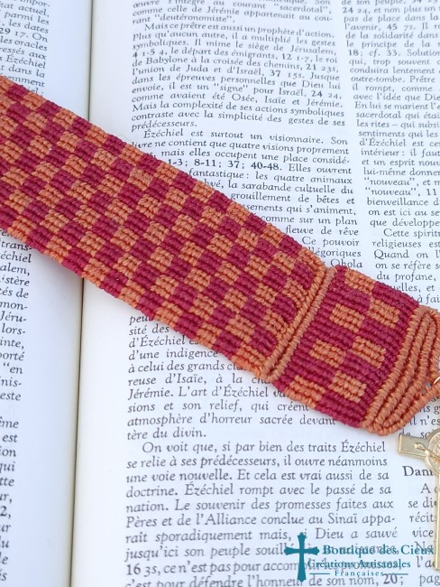 tissage damier en macramé