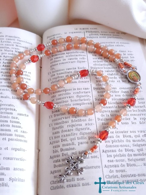 chapelet en jade orange