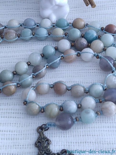 perle d'amazonite perles d'amazonite et agate grise