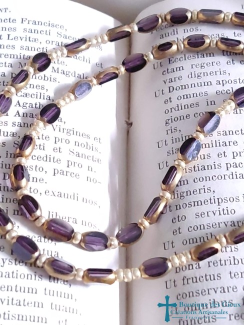 perles grains de riz améthyste