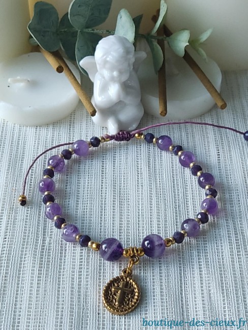 bracelet en améthyste bracelet en pierre naturelle