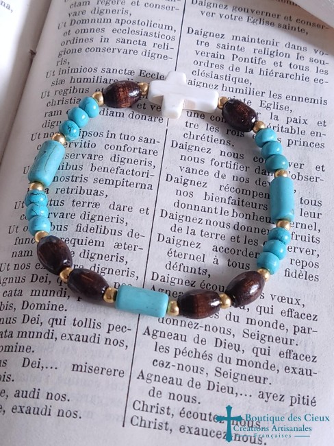 bracelet en pierre et bois