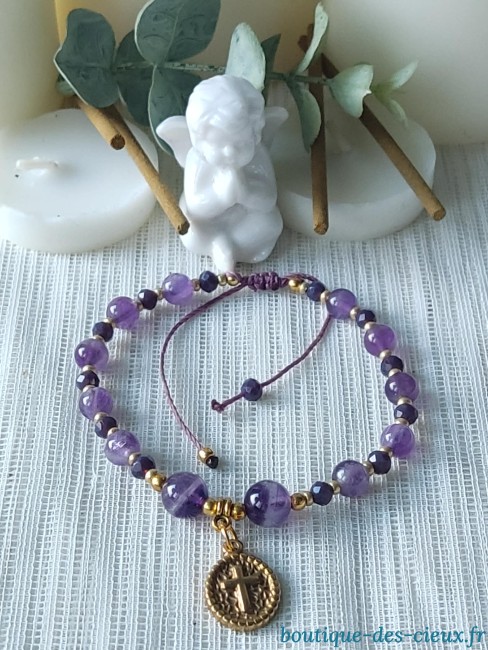 bracelet chrétien bracelet chrétien en améthyste