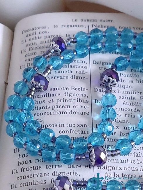 perles en verre bleu