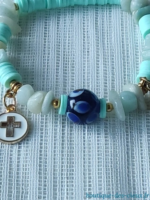 perle bleue perle en porcelaine bleue