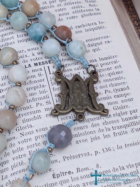 Centre rosaire en métal bronze