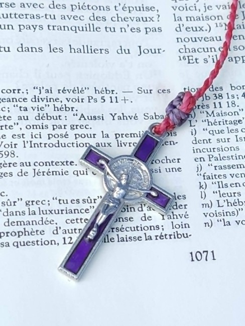 croix émaillée violette