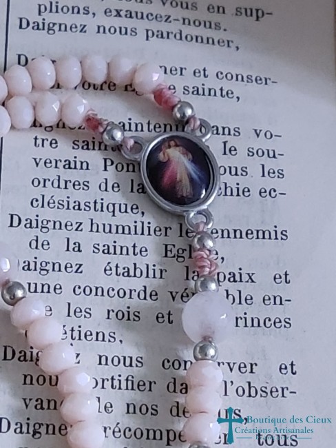 centre rosaire argenté