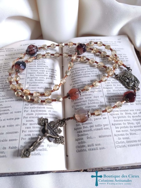 Chapelet artisanal pour prière chrétienne
