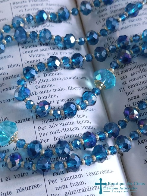 perles en verre bleu_GF perles en verre facetté