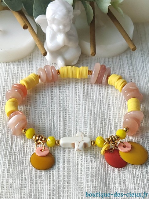 bracelet artisanl pierre du soleil perles heishi bracelet artisanal pour femme