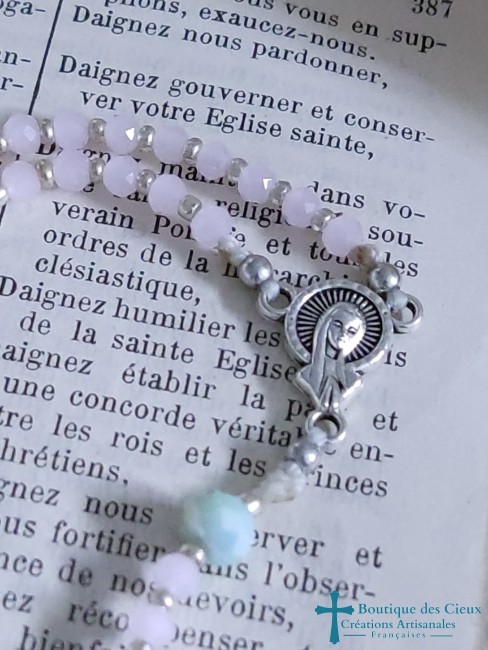 centre rosaire argenté