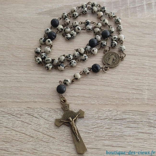 chapelet en jaspe dalmatien