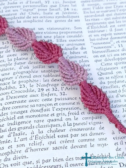 tissage feuille en macramé