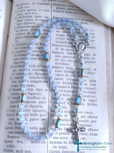 chapelet de poche bleu