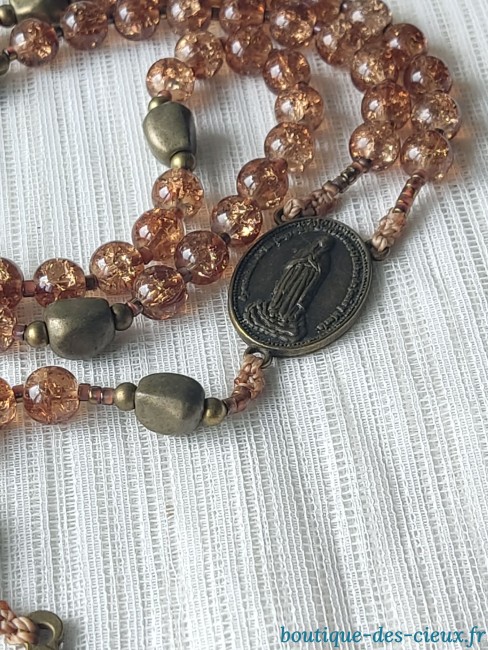 perles marrons effet craquellé Perles en verre marron