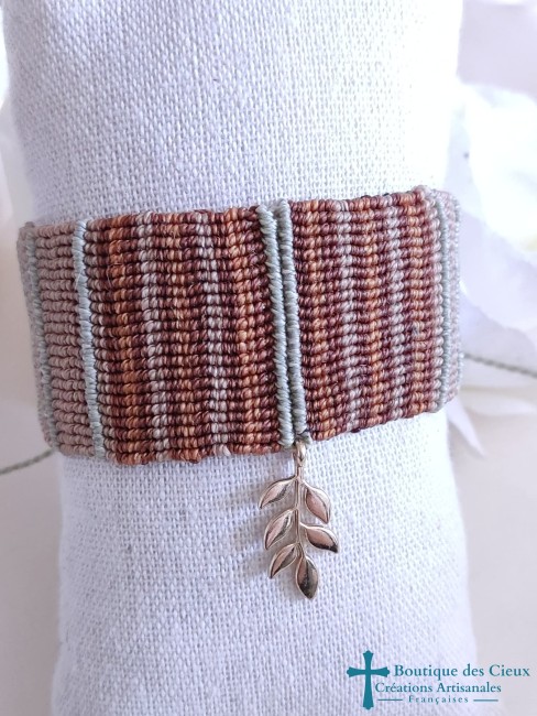 bracelet large en micro macramé
