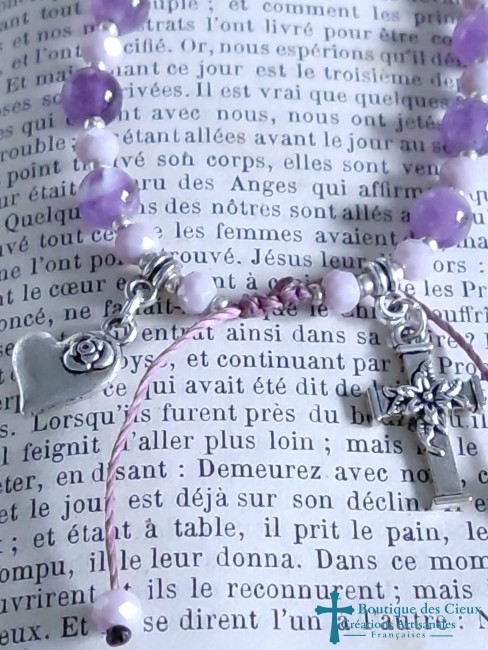 croix et coeur argentés