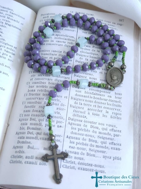 chapelet vert et violet