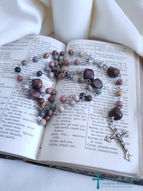 Chapelet artisanal sur tige métal