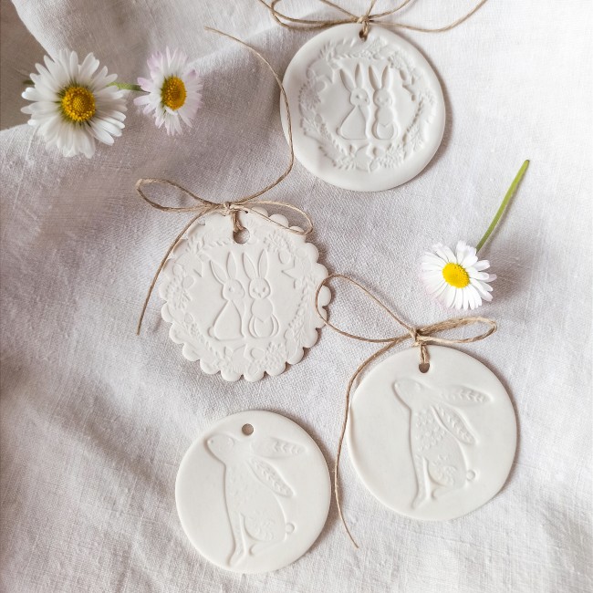 DP8,DP8f,DP8b - Diffuseur d'huiles essentielles en porcelaine artisanale – Décor lapins - Idée cadeau Pâques - 15€ (7)