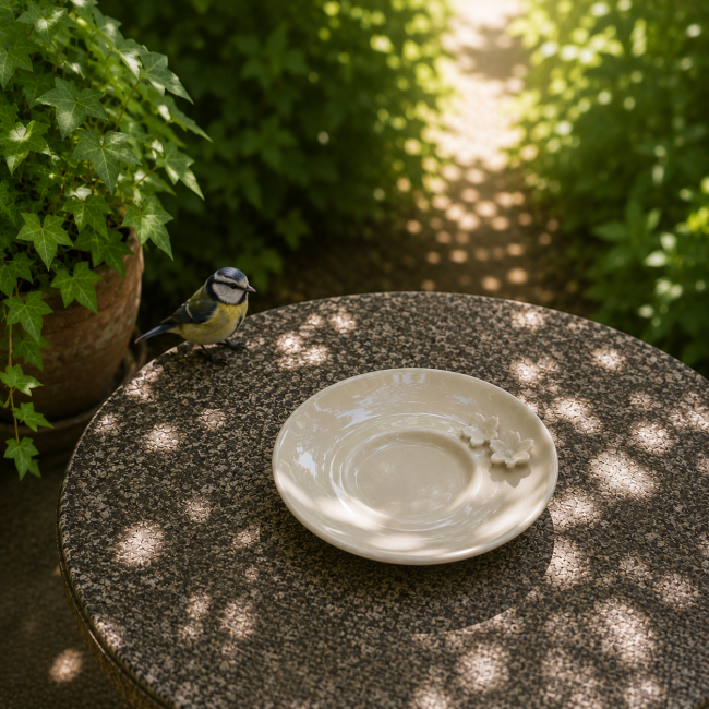 Bain à oiseaux artisanal pour jardin ou balcon
