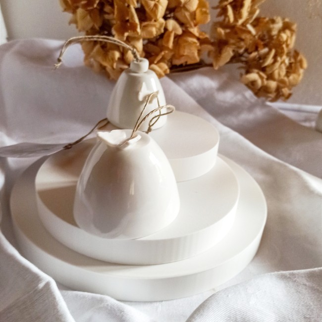 cloch1et2 - Clochettes en céramique décor papillon, suspensions décoratives en porcelaine, cloches faites main jardin 40€ (14)