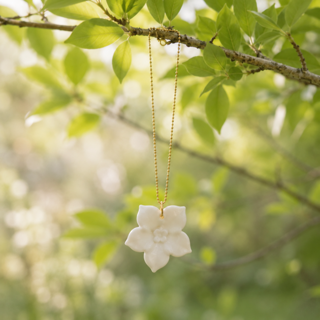 Collier inspiré de la nature collection Hibiscus