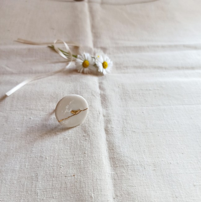 bijou céramique ajustable femme bague originale artisanale