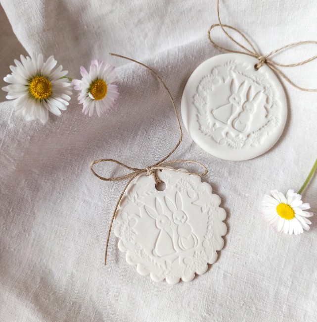 DP8 et DP8f ,- Diffuseur d'huiles essentielles en porcelaine artisanale – Décor lapins - Idée cadeau Pâques - 15€ (6)