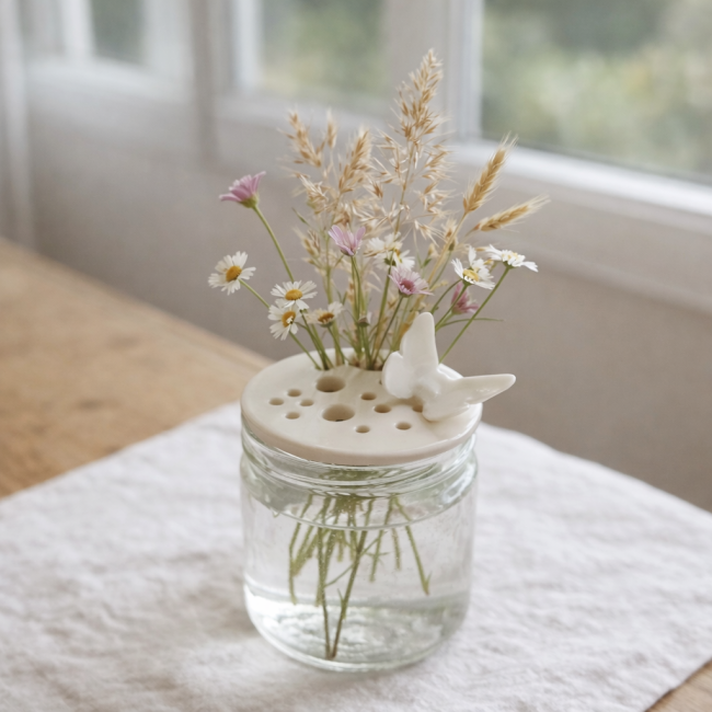bobèche porcelaine pour boutures dans l’eau maintien tiges