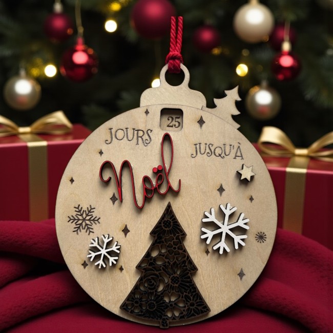 Objet décoratif en bois pour Noël Décoration de Noël artisanale en bois