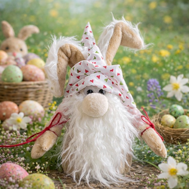 Gnome lapin fait main – décoration artisanale de Pâques gnome lapin décoratif fait main décoration de Pâques printemps