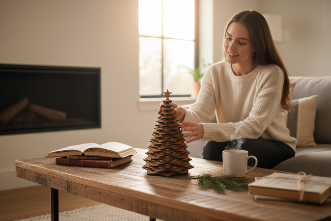 Cadeau artisanal de Noël en bois idée cadeau Noël bois artisanal
