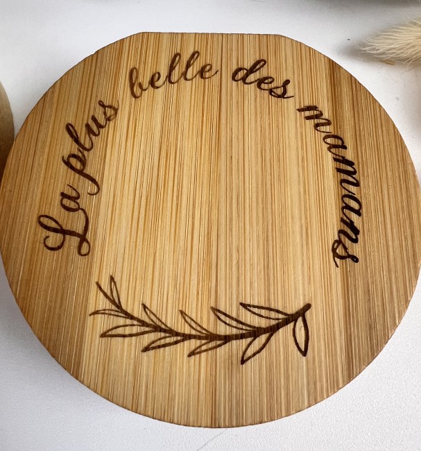 Gravure la plus belle des mamans miroir en bambou miroir bambou gravé la plus belle des mamans cadeau fête des mères
