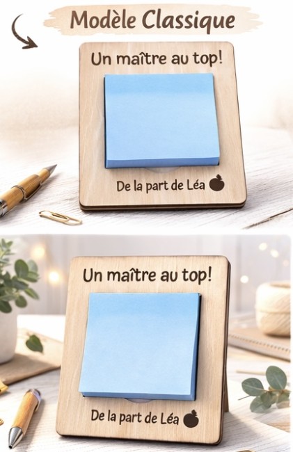 porte bloc notes personnalisé modèle classique sans stylo bois