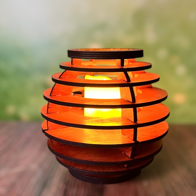 Photophore en bois diffusant une lumière chaleureuse Photophore bois lumière chaude