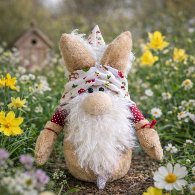 Gnome lapin déco printemps – décoration de Pâques gnome lapin décoratif dans fleurs décoration de printemps