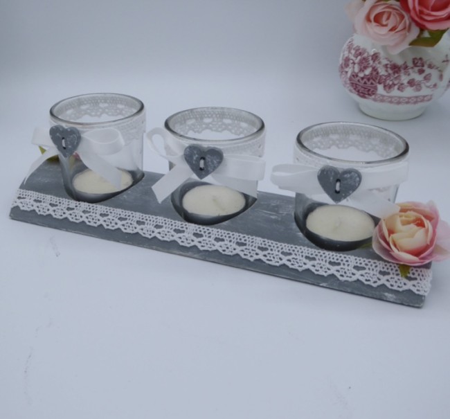 Support bois patiné pour décoration intérieure