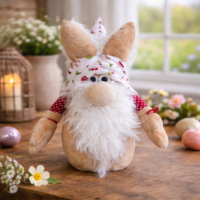 Gnome lapin déco campagne – décoration artisanale gnome lapin décoration de Pâques campagne