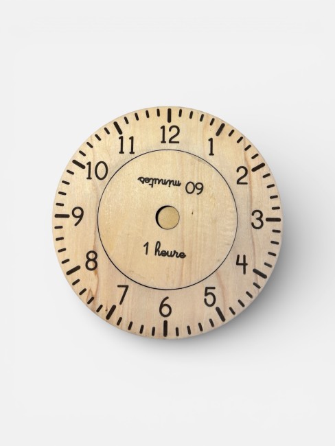 Horloge bois pour apprentissage à la maison