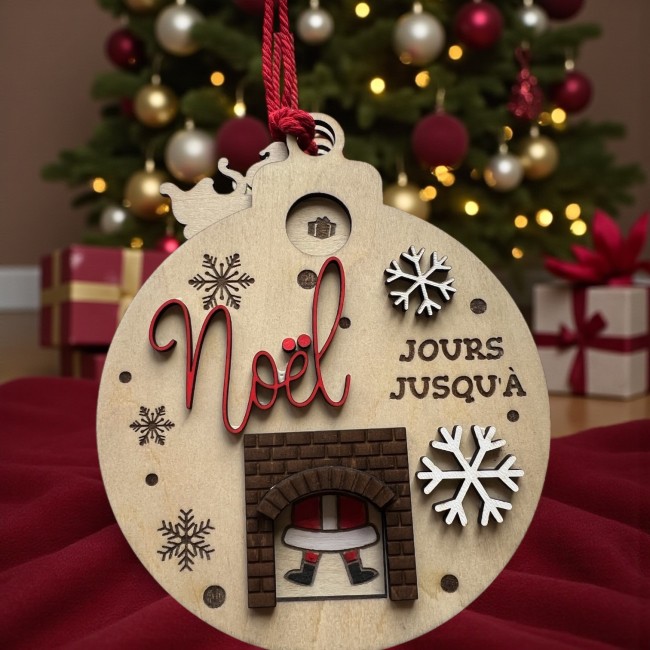 Décoration de Noël en bois naturel – Fait main en France Décoration de Noël artisanale en bois nature